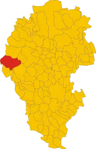 Poziția comunei în cadrul provinciei