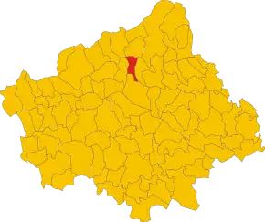 Poziția comunei în cadrul provinciei