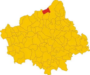 Poziția comunei în cadrul provinciei