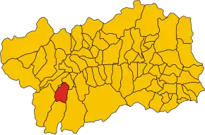 Poziția comunei în cadrul provinciei