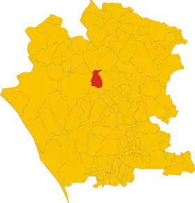 Poziția comunei în cadrul provinciei