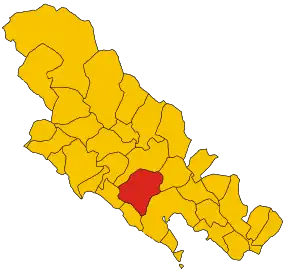 Poziția comunei în cadrul provinciei