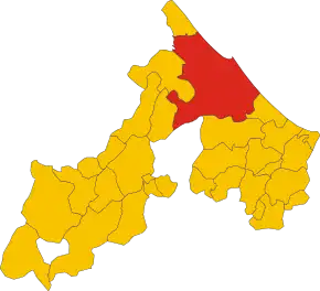 Poziția localității Comune di Rimini