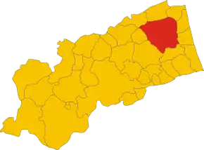 Poziția comunei în cadrul provinciei