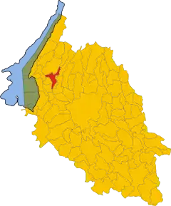 Poziția comunei în cadrul provinciei