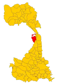 Poziția localității Roasio