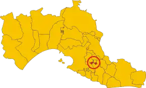 Poziția comunei în cadrul provinciei