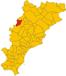 Poziția comunei în cadrul provinciei