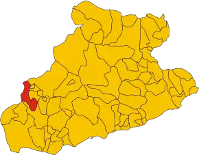 Poziția comunei în cadrul provinciei