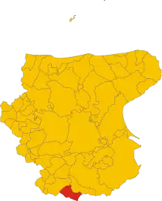 Poziția comunei în cadrul provinciei