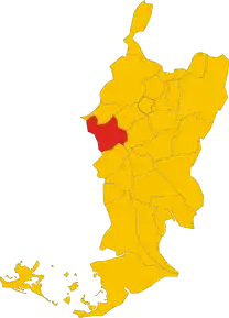 Poziția comunei în cadrul provinciei