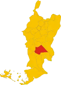 Poziția comunei în cadrul provinciei