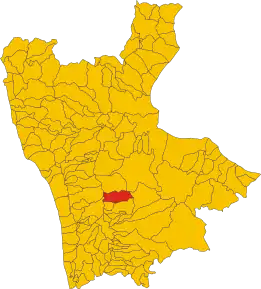Poziția comunei în cadrul provinciei