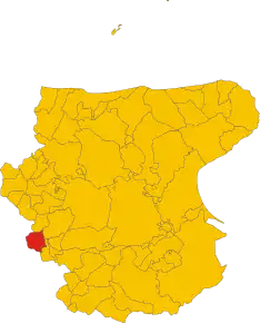 Poziția comunei în cadrul provinciei