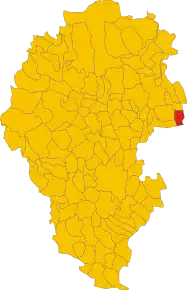 Poziția comunei în cadrul provinciei