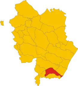 Poziția comunei în cadrul provinciei