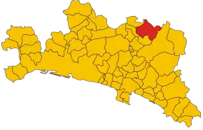 Poziția comunei în cadrul provinciei