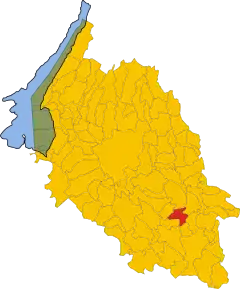 Poziția comunei în cadrul provinciei