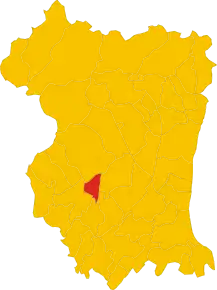 Poziția comunei în cadrul provinciei