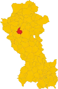 Poziția comunei în cadrul provinciei