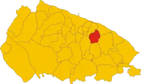 Poziția comunei în cadrul provinciei