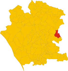 Poziția comunei în cadrul provinciei