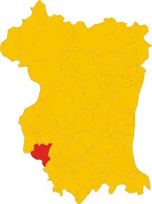 Poziția comunei în cadrul provinciei