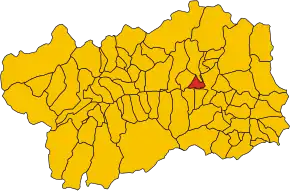 Poziția comunei în cadrul provinciei