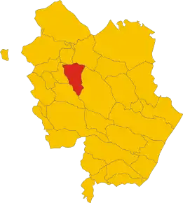 Poziția comunei în cadrul provinciei