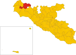 Poziția localității Sambuca di Sicilia