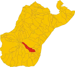 Poziția comunei în cadrul provinciei