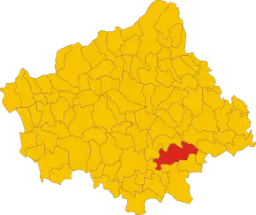 Poziția comunei în cadrul provinciei