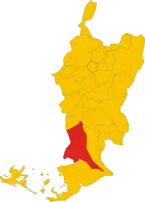 Poziția comunei în cadrul provinciei