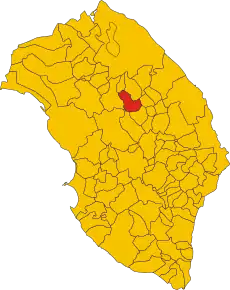 Poziția comunei în cadrul provinciei