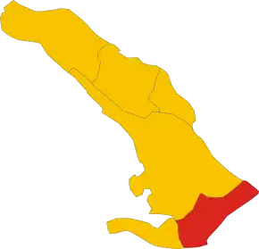 Poziția comunei în cadrul provinciei