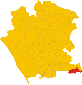 Poziția comunei în cadrul provinciei