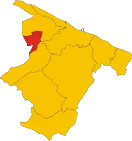 Poziția comunei în cadrul provinciei