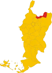 Poziția comunei în cadrul provinciei