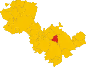 Poziția comunei în cadrul provinciei