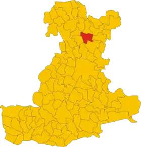 Poziția comunei în cadrul provinciei