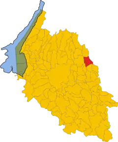 Poziția comunei în cadrul provinciei