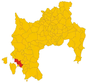 Poziția comunei în cadrul provinciei