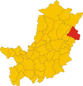 Localizarea San Godenzo în Provincia Florența