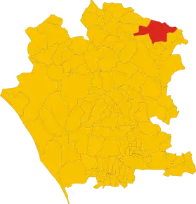 Poziția comunei în cadrul provinciei