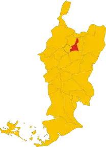 Poziția comunei în cadrul provinciei