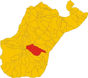 Poziția comunei în cadrul provinciei