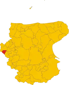 Poziția comunei în cadrul provinciei