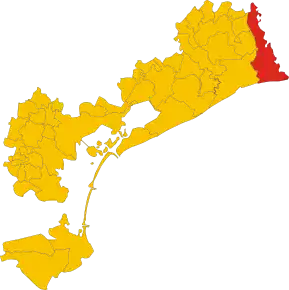 Poziția comunei în cadrul provinciei