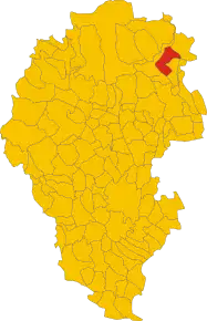 Poziția comunei în cadrul provinciei