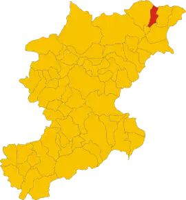 Poziția comunei în cadrul provinciei